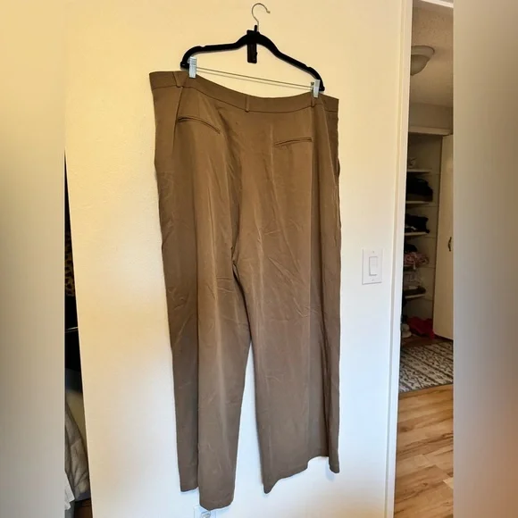 NEW Reformation Mason Pants Mushroom Brown Slack Size 24 3X Plus Slacks NWT - Picture 6 of 11